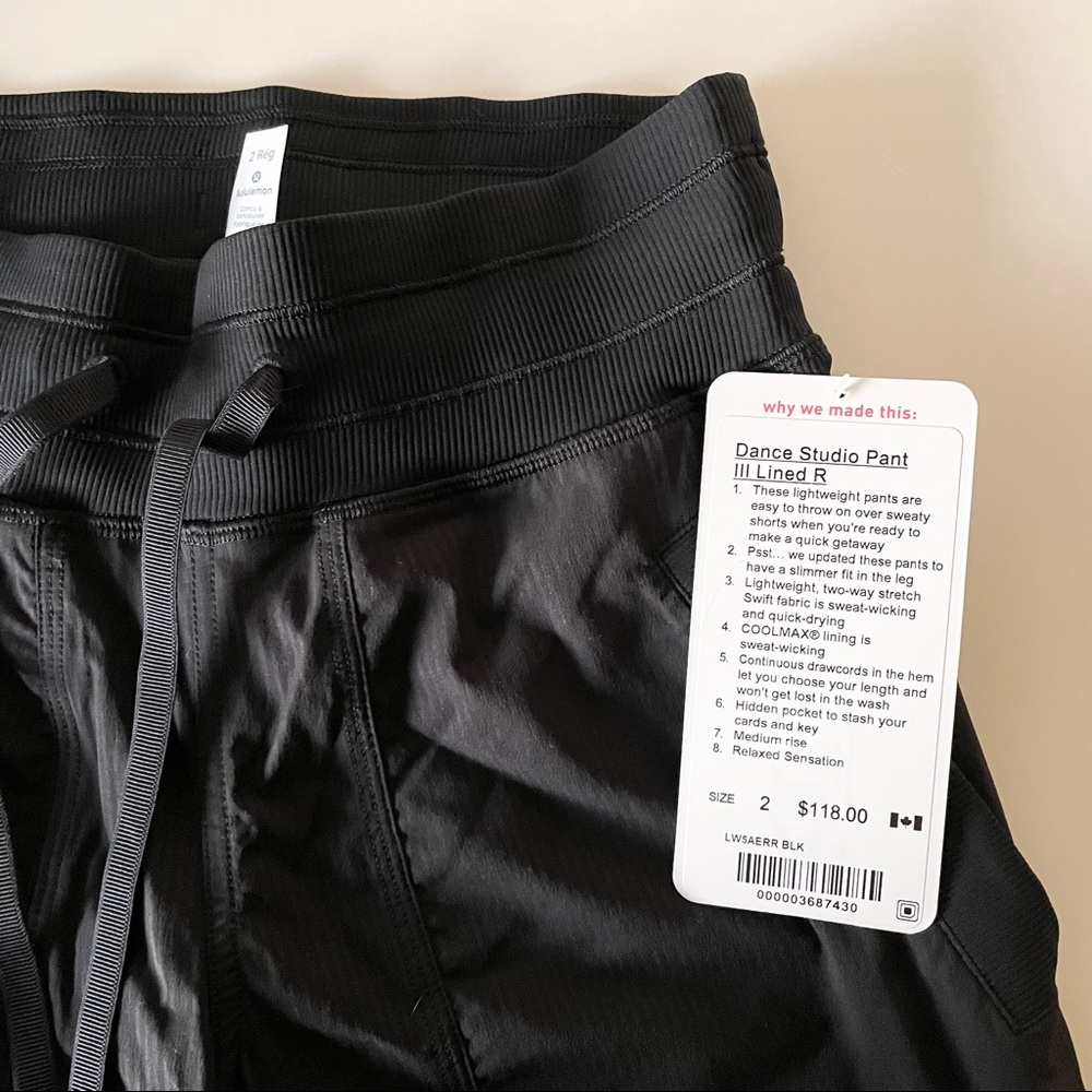 Lululemon Dance Studio Pant III Lined R - Picture 2 of 5
